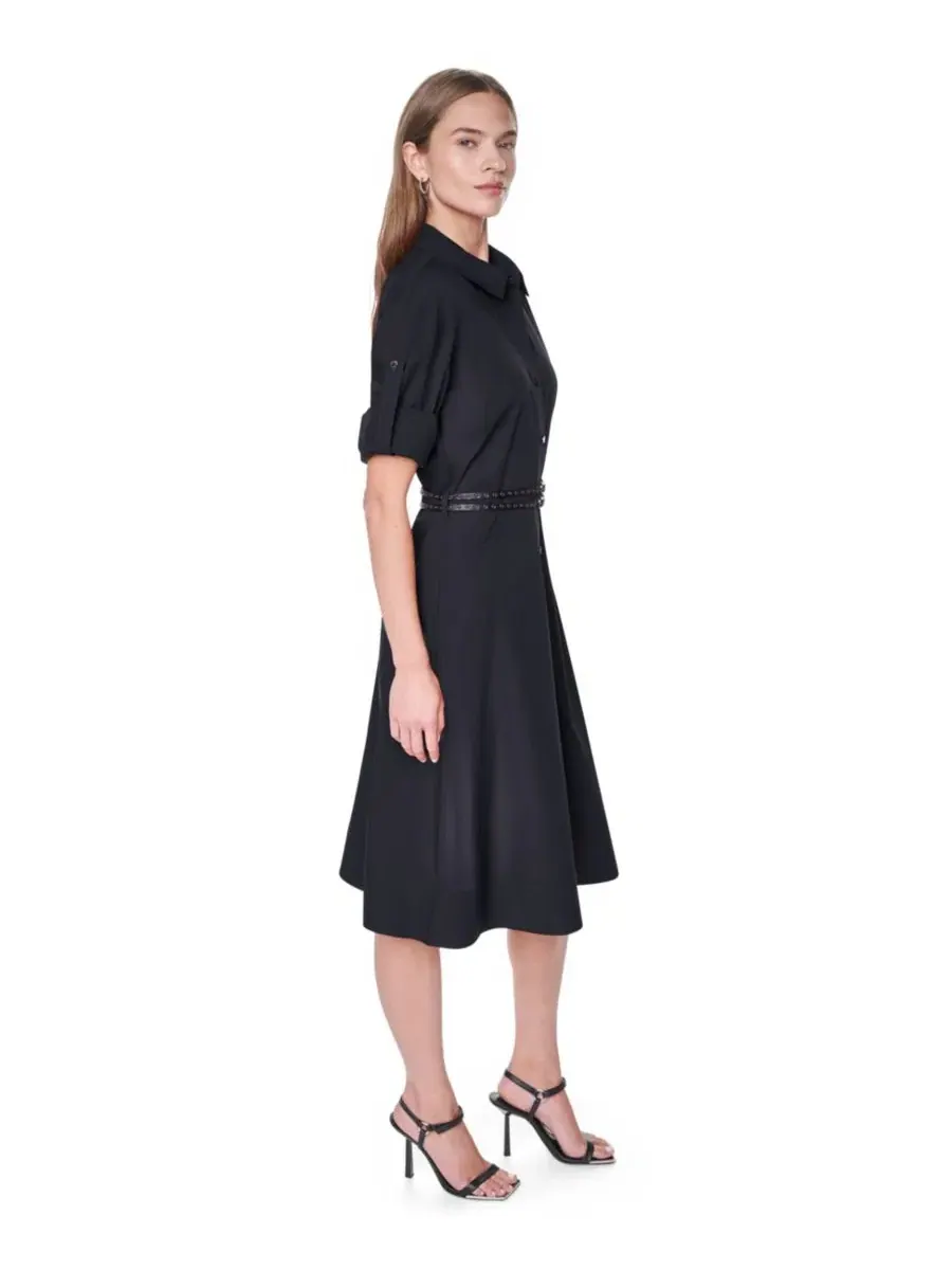 Платье для невысоких девушек с отворотами на пуговицах Dkny — изображение 4 из 8, черный