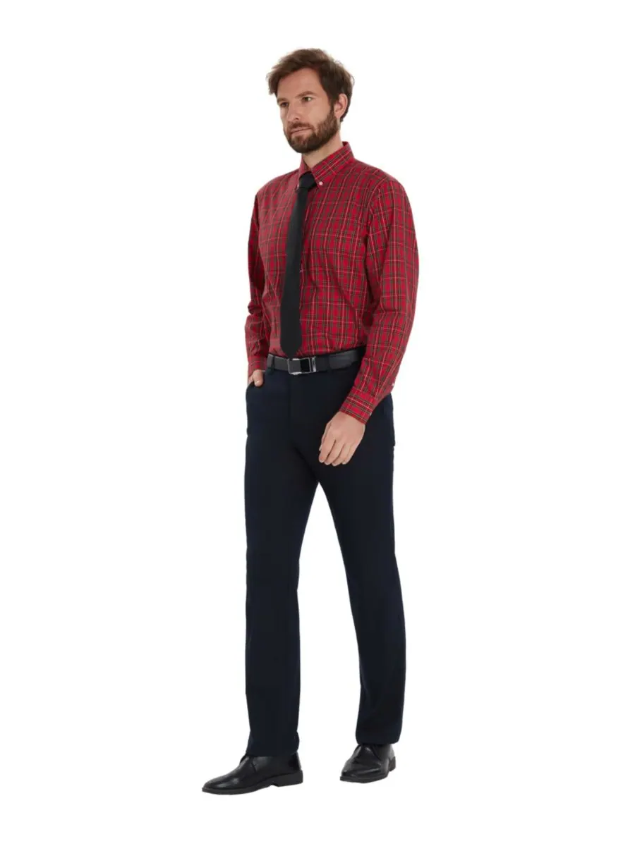Мужская рубашка Stewart Tartan Regular-Fit Club Room — изображение 4 из 8, красный