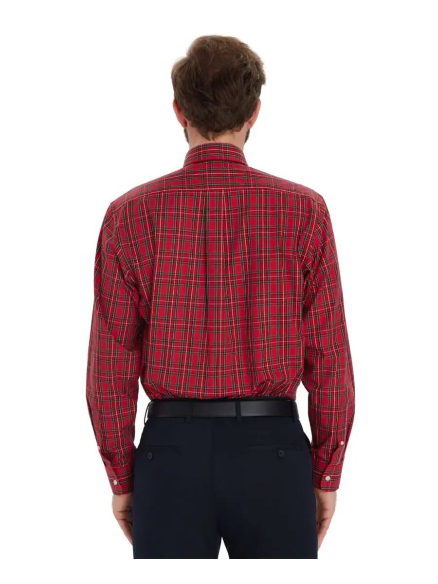 Мужская рубашка Stewart Tartan Regular-Fit Club Room — изображение 5 из 8, красный