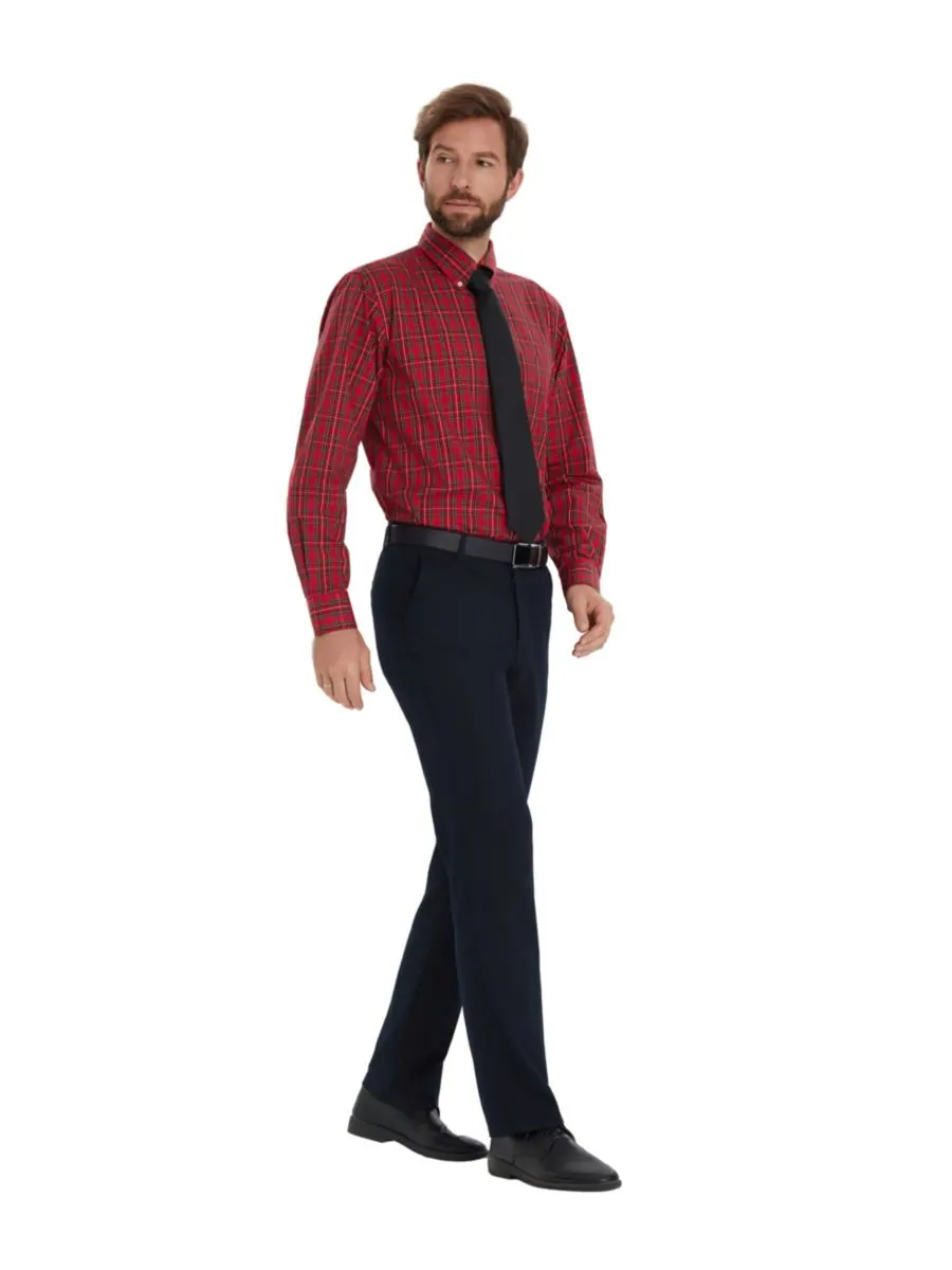 Мужская рубашка Stewart Tartan Regular-Fit Club Room — изображение 6 из 8, красный