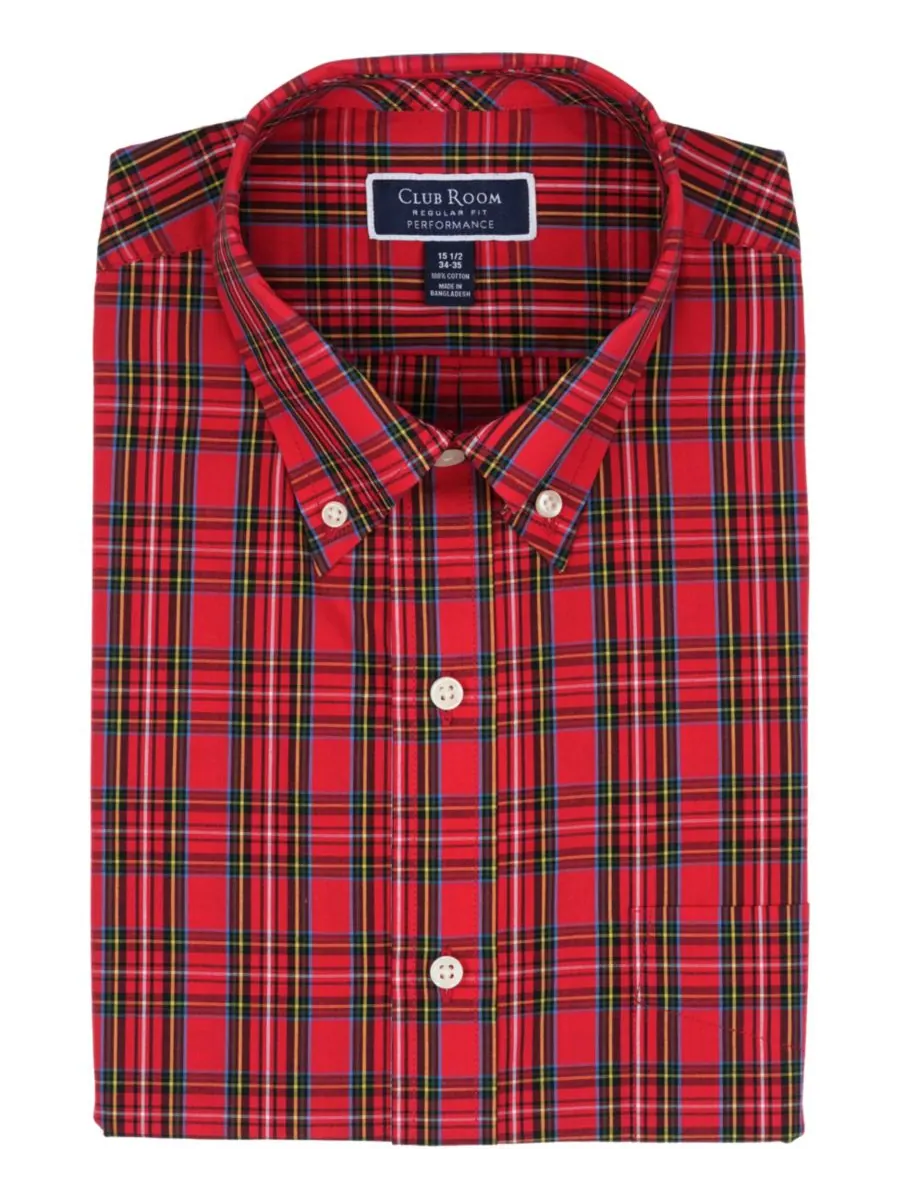 Мужская рубашка Stewart Tartan Regular-Fit Club Room — изображение 7 из 8, красный