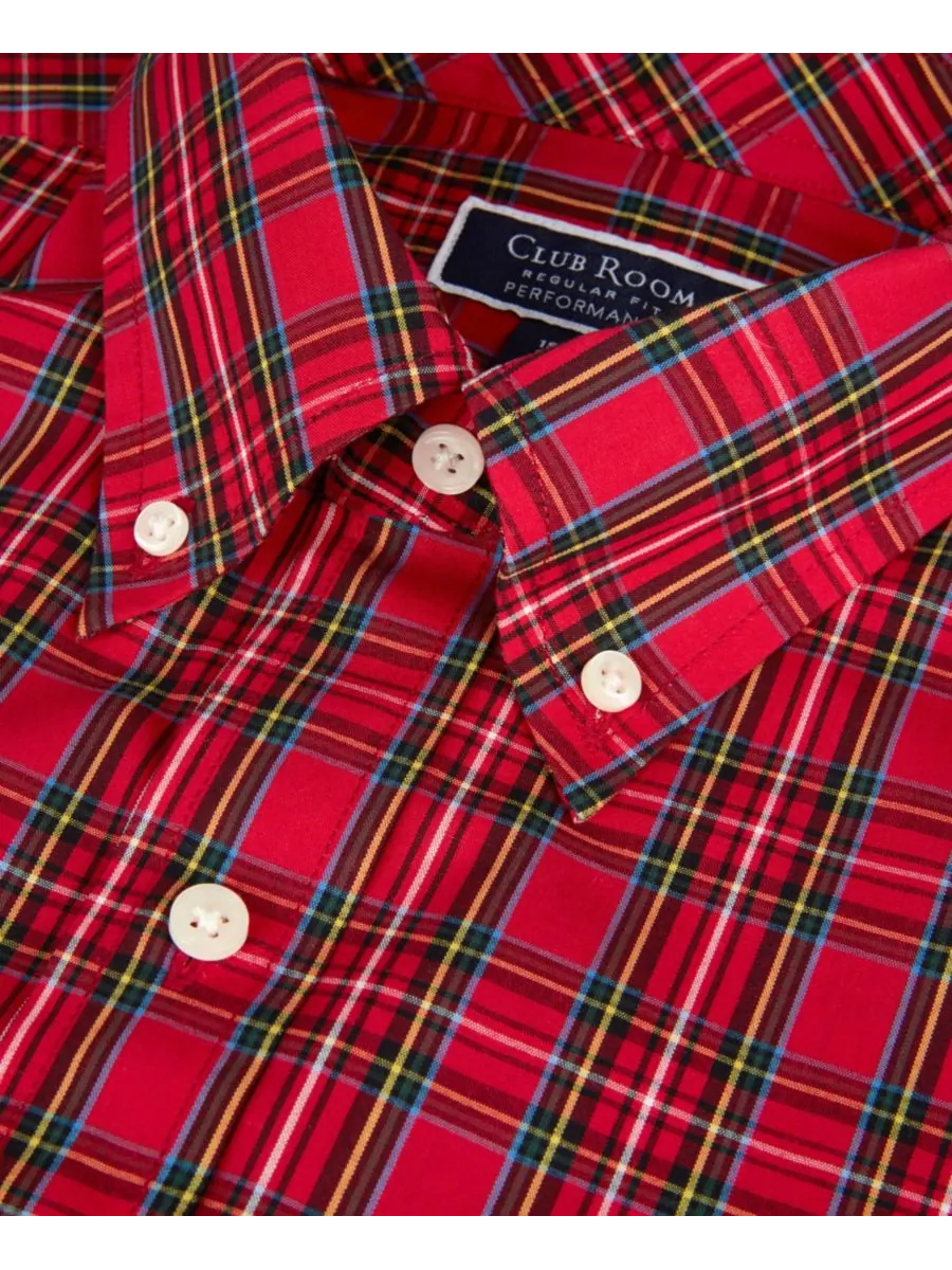Мужская рубашка Stewart Tartan Regular-Fit Club Room — изображение 8 из 8, красный