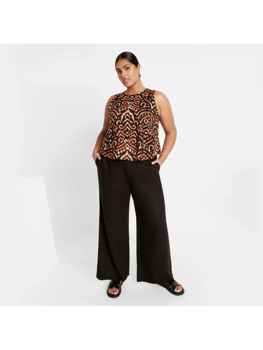 Женская блузка больших размеров Amara с принтом CITY CHIC, Blk Print — изображение 3 из 5