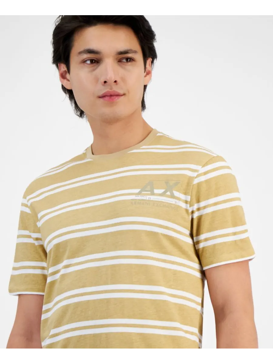 Мужская полосатая футболка AX A|X Armani Exchange — изображение 3 из 3, белый