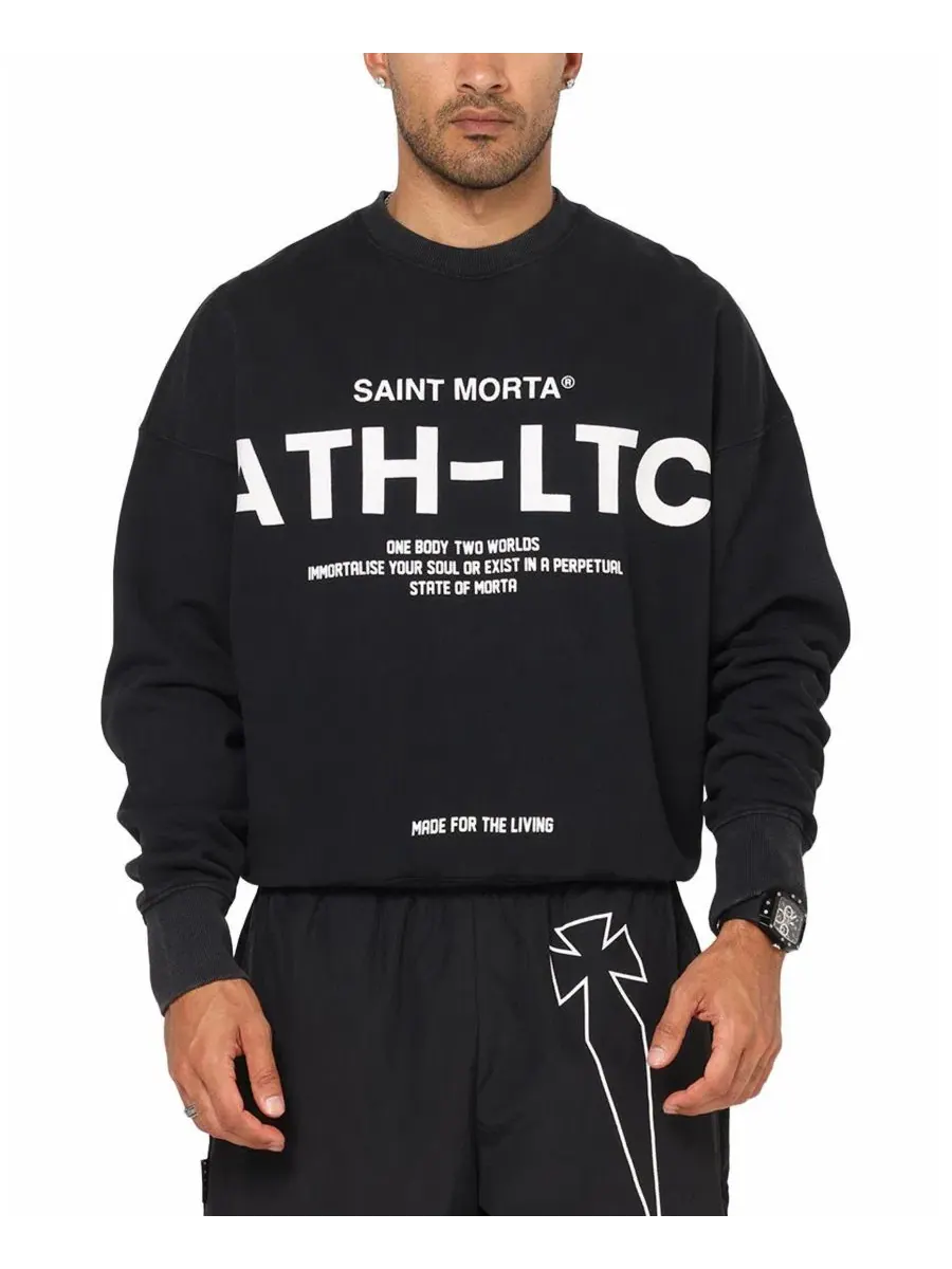 Свитшот мужской с принтом Athltc Crewneck SAINT MORTA — изображение 1 из 5, нет цвета
