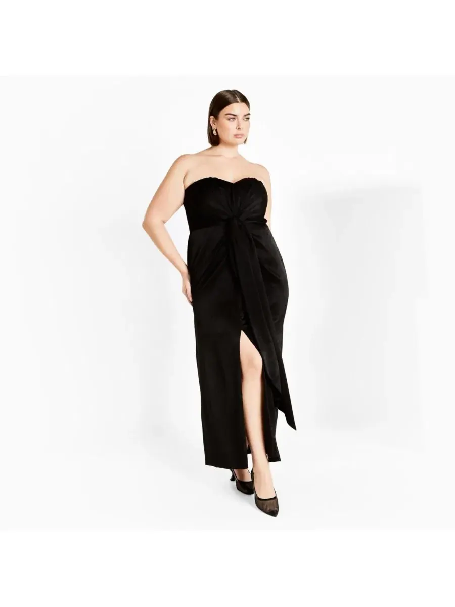 Платье макси Kamari Plus Size, City Chic — изображение 1 из 4, черный