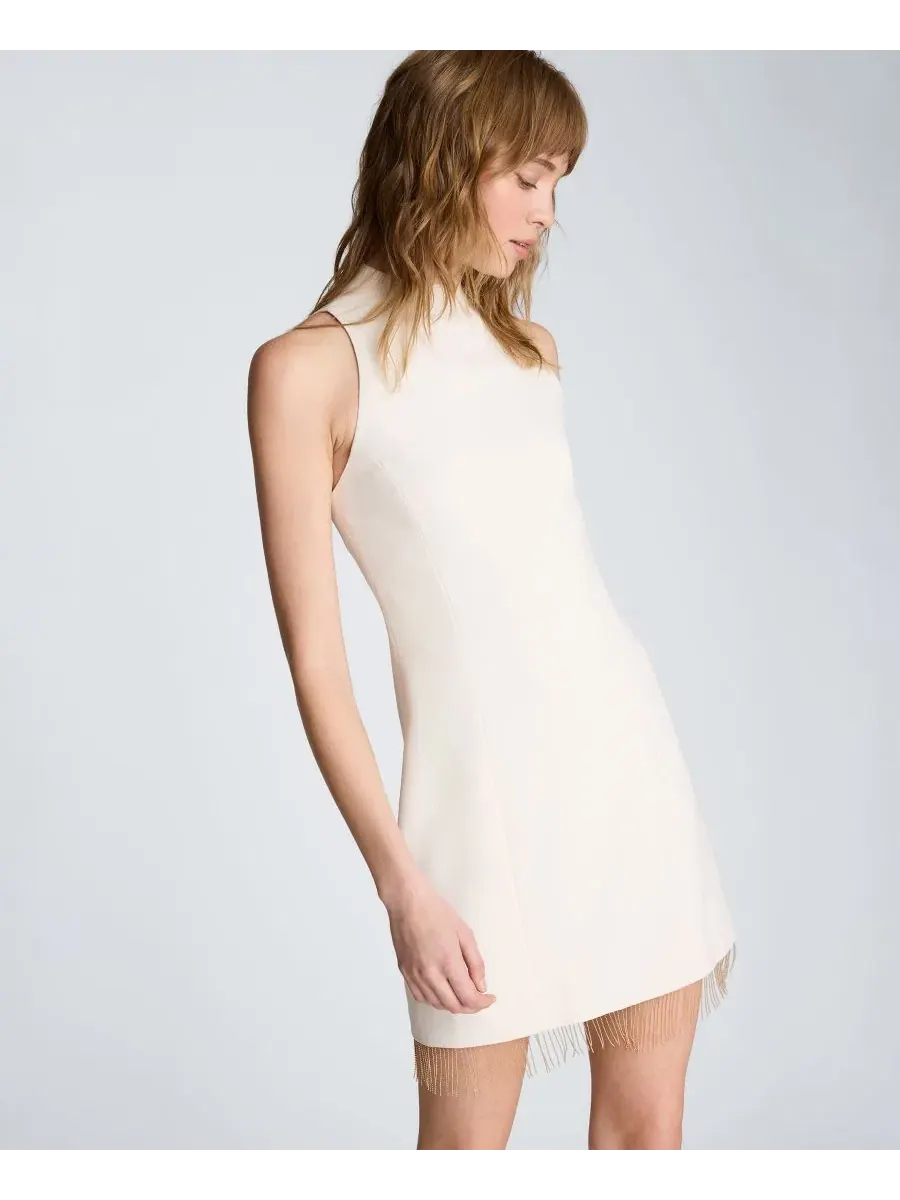 Платье-мини без рукавов с воротником-стойкой Kenneth Cole — изображение 3 из 5, белый