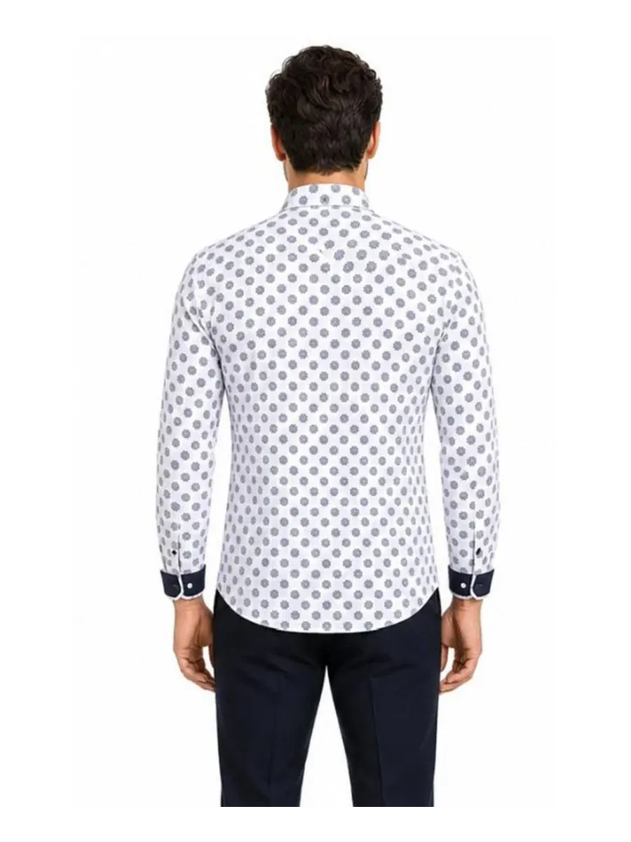 Мужская рубашка с длинным рукавом, slim fit Elie Balleh — изображение 2 из 5, белый