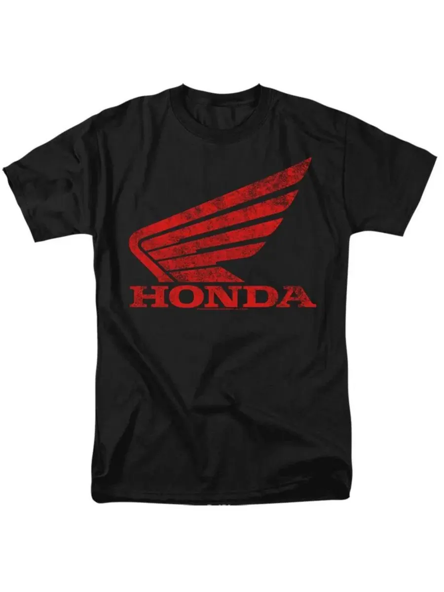 Футболка с принтом Distressed Powersports Wing Honda — черный