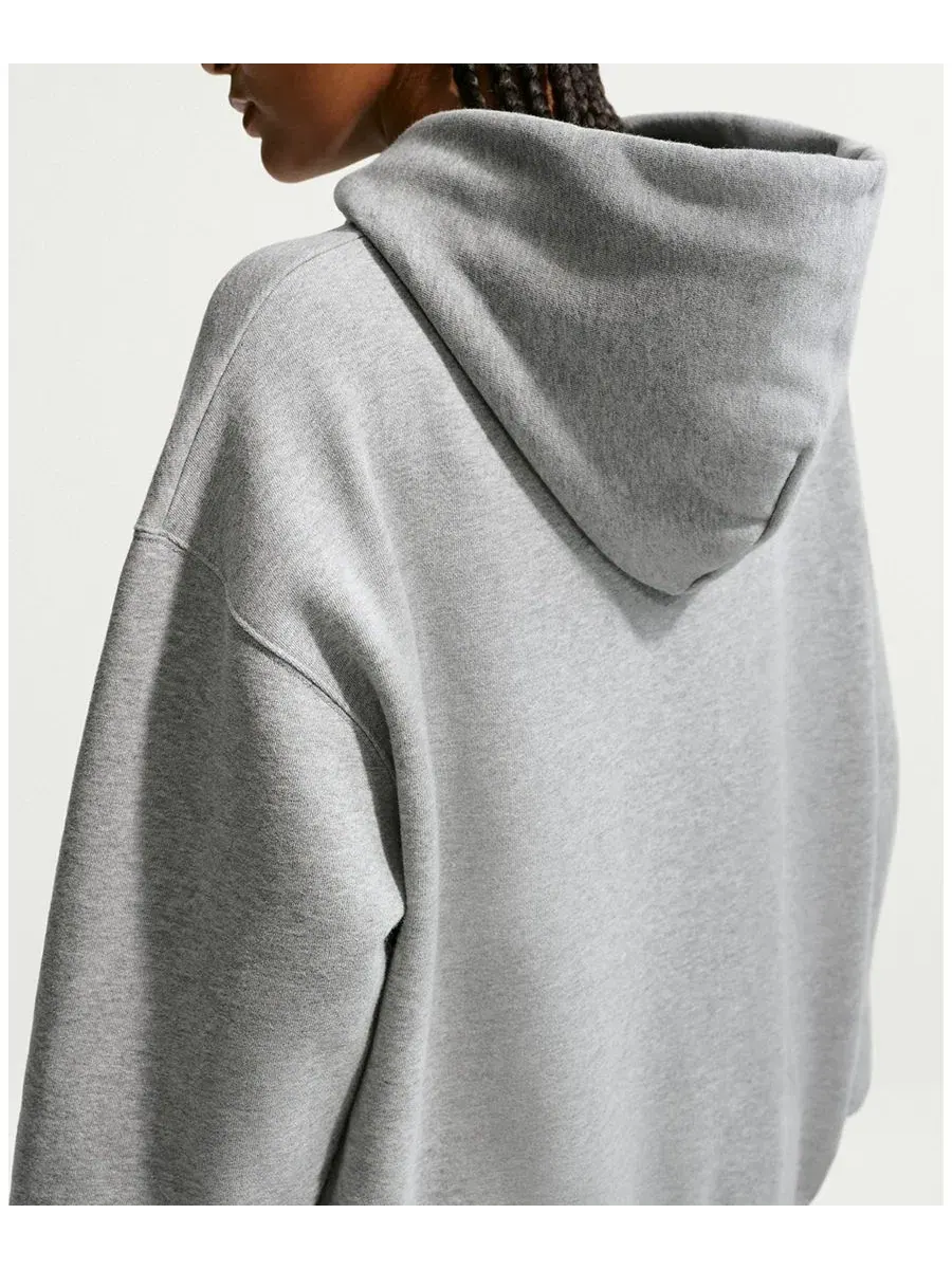 Худи Nike Studio Fleece с капюшоном и полной молнией, оверсайз — изображение 4 из 5, серый