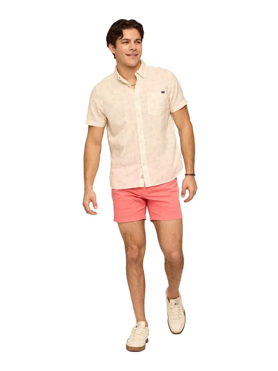 Мужская рубашка с коротким рукавом Easy Goer Chubbies — изображение 2 из 4, коралл