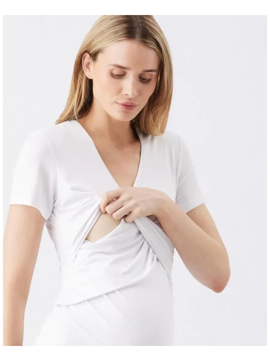 Ripe Maternity Футболка для кормления Maternity Ripe Luxe Knit Embrace Nursing Tee White — изображение 6 из 6, белый