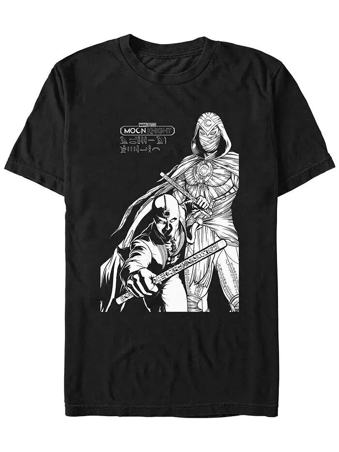 Мужская футболка Moon Knight Mk Line Art Duo с коротким рукавом Fifth Sun — изображение 1 из 1, черный