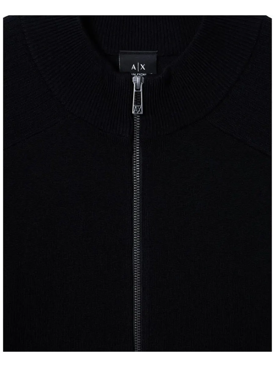 Мужской ребристый кардиган на молнии A|X Armani Exchange — изображение 4 из 4, черный