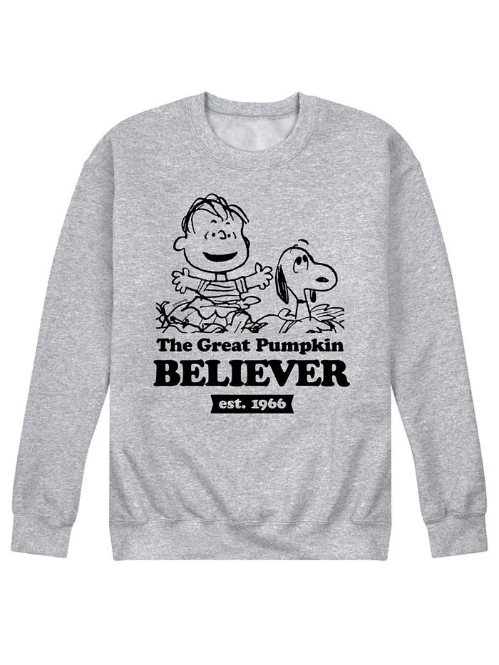 Мужская флисовая футболка Peanuts Great Pumpkin Believer AIRWAVES — изображение 1 из 2, серый