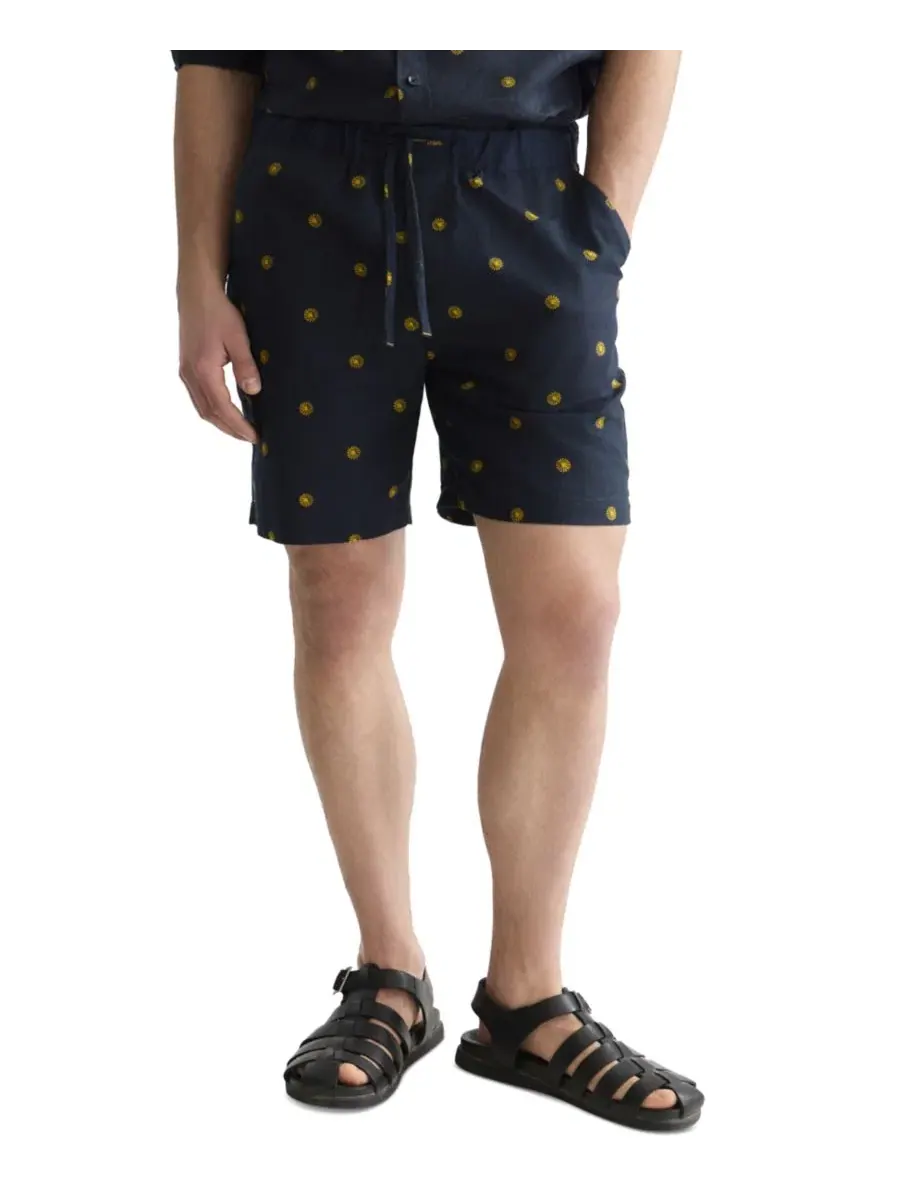 Мужские шорты из смесовой льняной ткани с принтом SCOTCH & SODA — изображение 1 из 6, золотистый