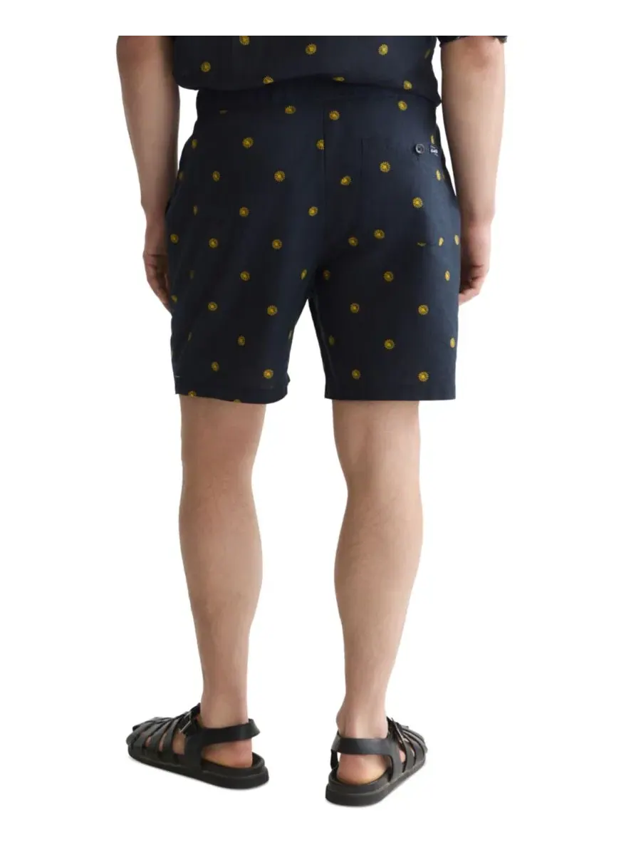 Мужские шорты из смесовой льняной ткани с принтом SCOTCH & SODA — изображение 4 из 6, золотистый