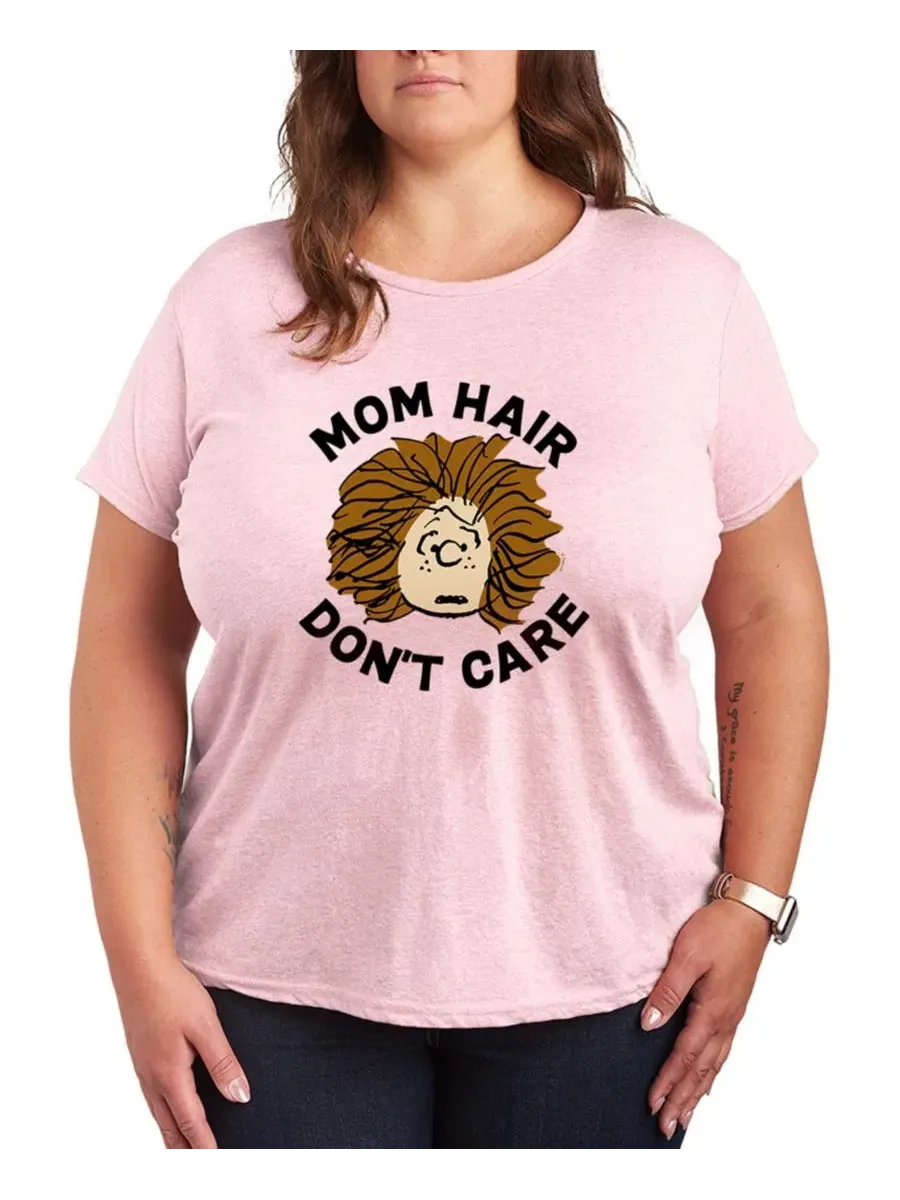Футболка с коротким рукавом и принтом "Peanuts Mom Hair Don't Care" для полных женщин Hybrid Apparel — изображение 1 из 3