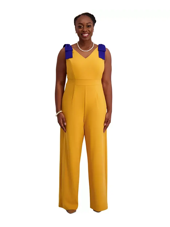 Женский комбинезон с завязками, Regular & Plus Size Kasper — изображение 1 из 4, золотистый