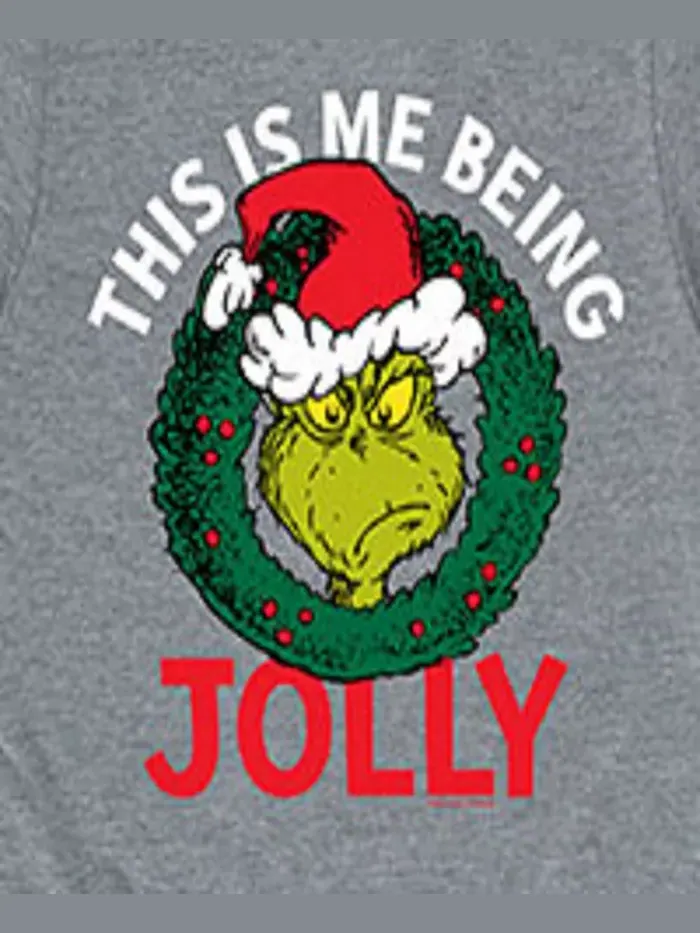 Футболка с принтом Big Boys This Is Me Being Jolly The Grinch — изображение 3 из 3, серый