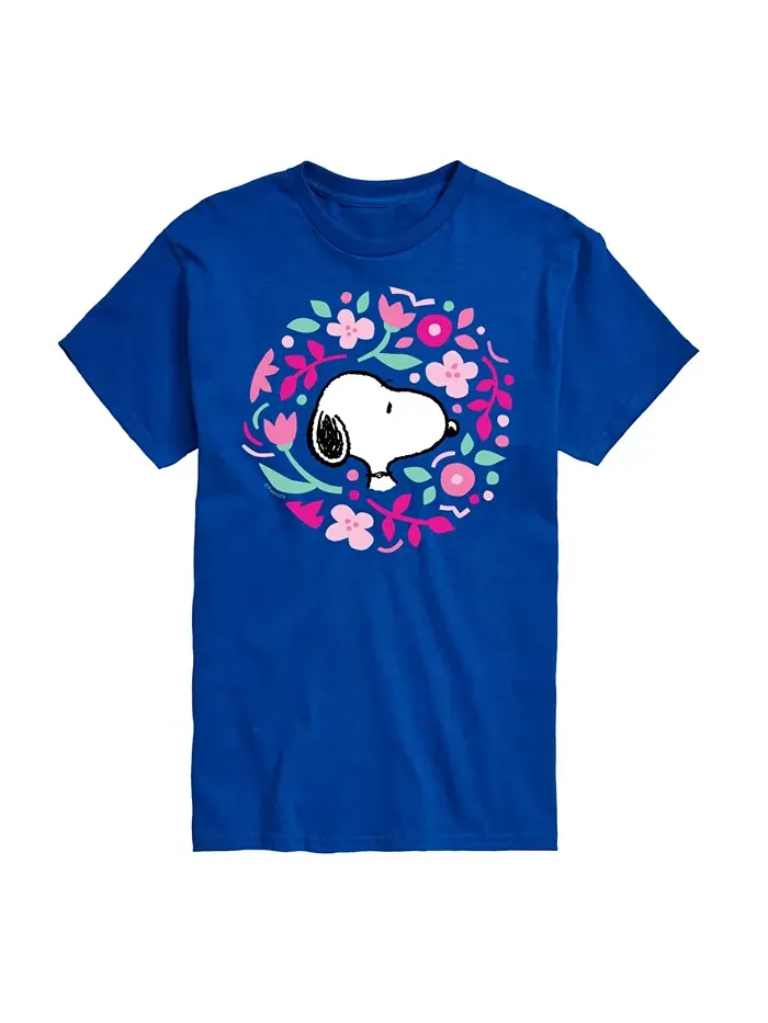 Мужская футболка с коротким рукавом Peanuts Snoopy Floral AIRWAVES — изображение 1 из 3, синий