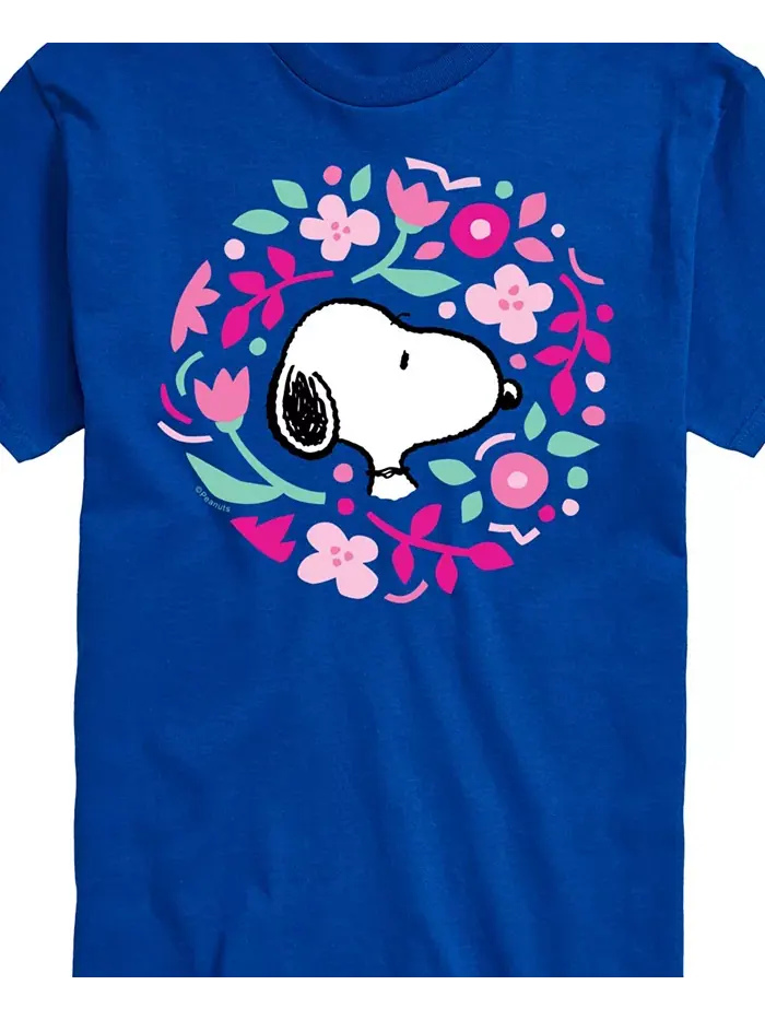 Мужская футболка с коротким рукавом Peanuts Snoopy Floral AIRWAVES — изображение 2 из 3, синий