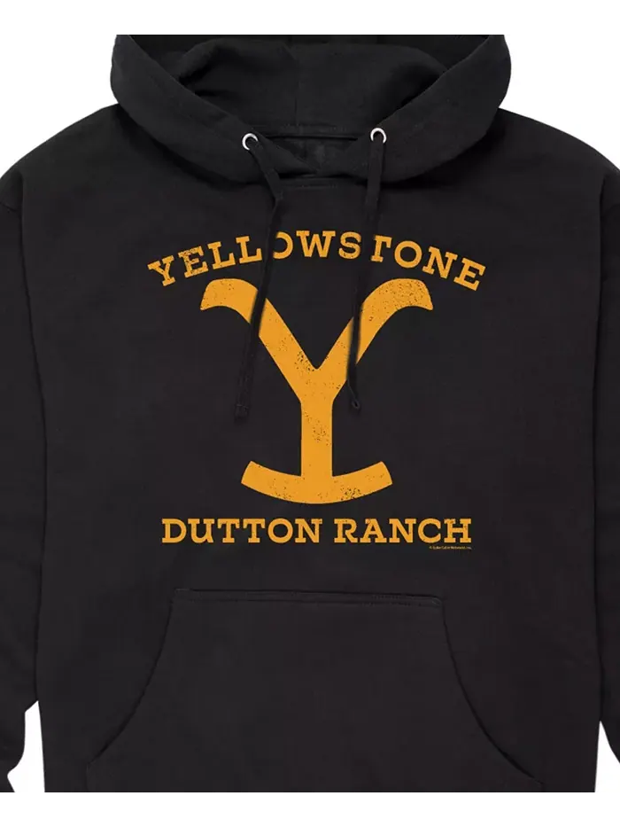 Мужская толстовка с капюшоном Yellowstone Dutton Ranch Airwaves — изображение 2 из 3, черный