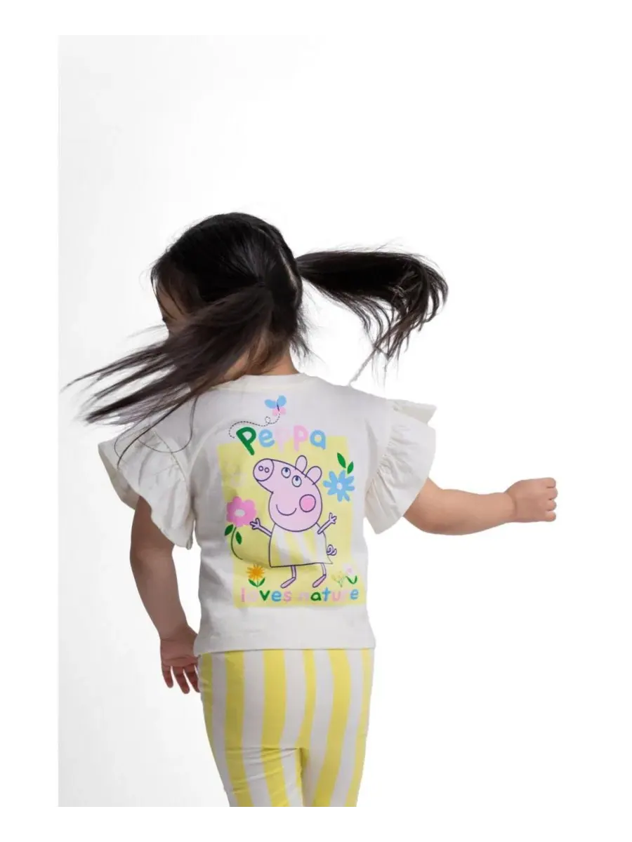 Комплект из футболки и леггинсов Peppa Pig — изображение 2 из 3, слоновая кость желтый