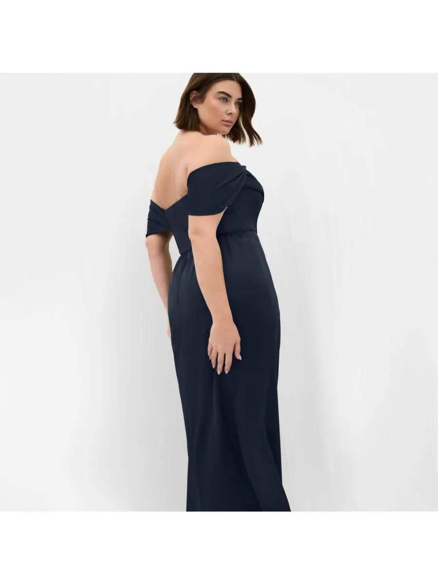 Женское длинное платье Запретная любовь CITY CHIC — изображение 3 из 5, темно-синий