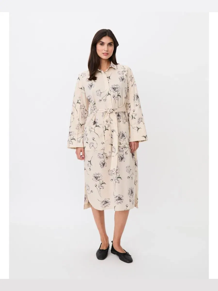 Платье-рубашка с поясом Manorellea Floral Masai Copenhagen — изображение 1 из 5, фиолетовый