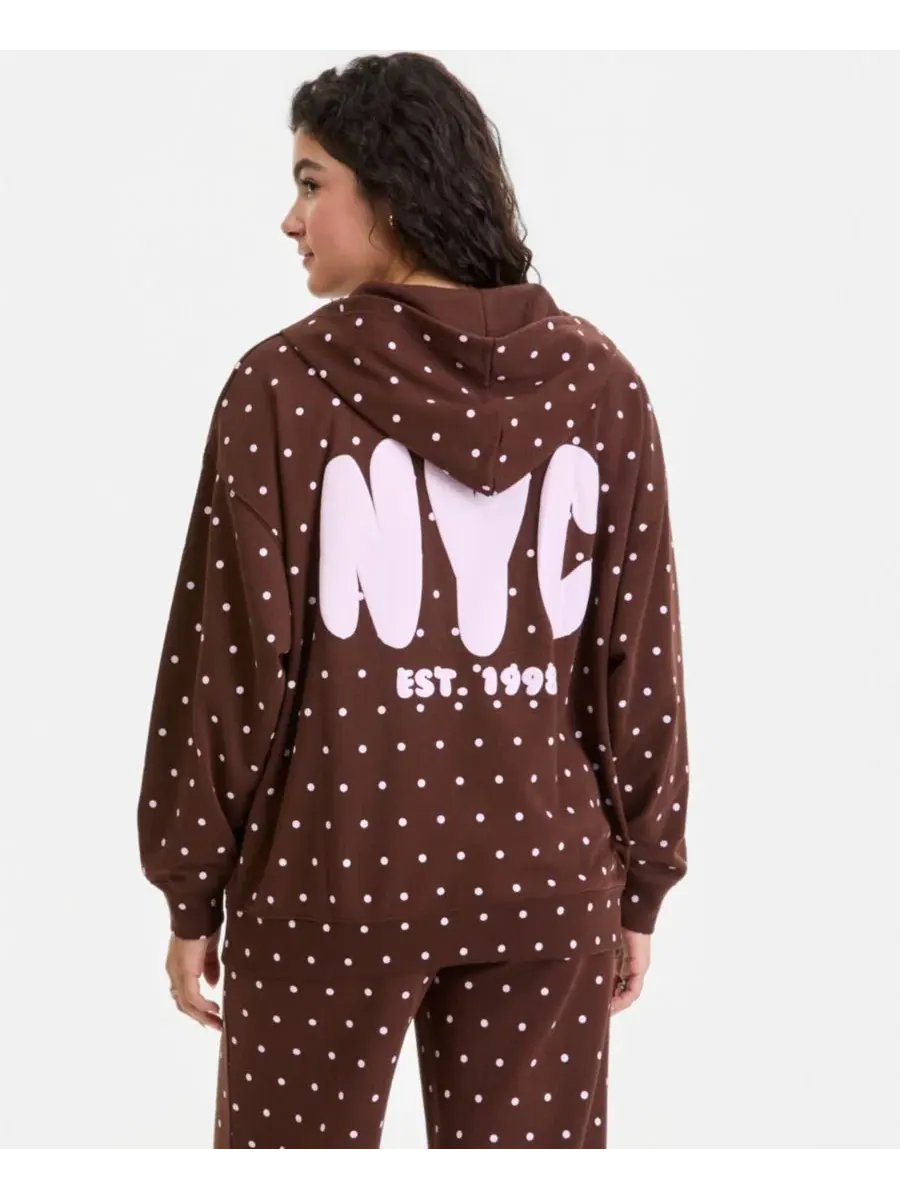 Худи-оверсайз с принтом Full-Zip Printed Hoodie Rebel Veil — изображение 3 из 4, коричневый мульти