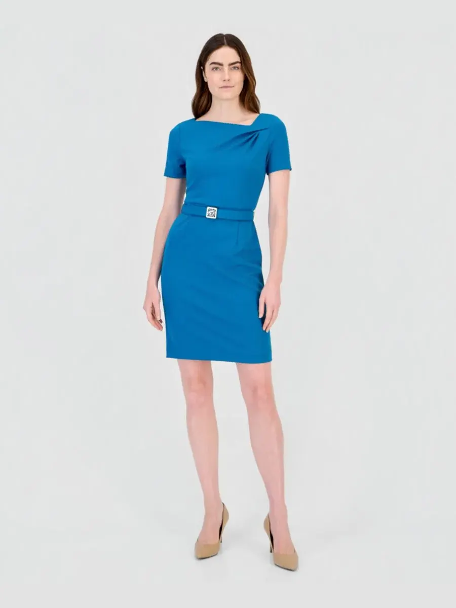 Платье-футляр миди с лодочным вырезом Anne Klein