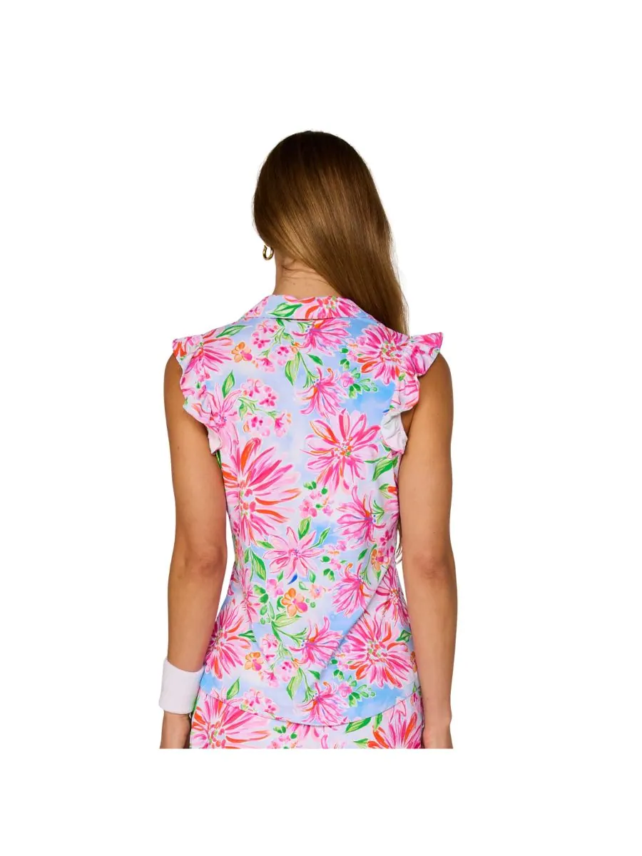 Топ G Lifestyle с оборками на рукавах G Lifestyle Clothing, Flower garden — изображение 3 из 4