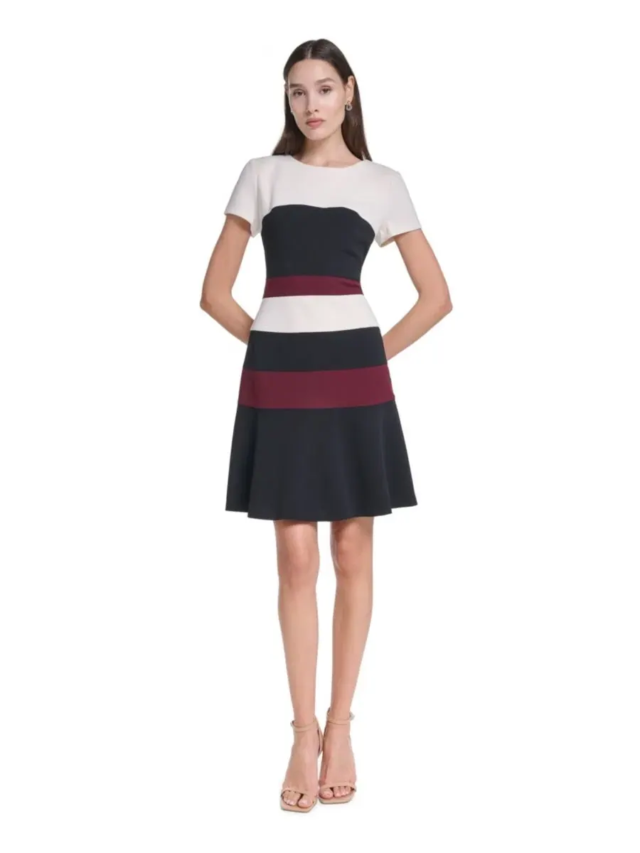 Платье-футляр с коротким рукавом и цветовым блоком Tommy Hilfiger