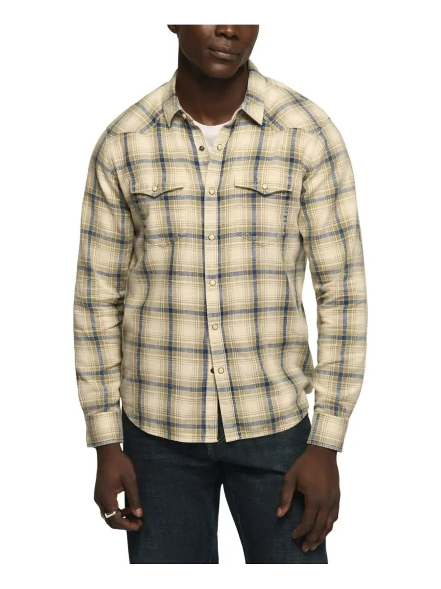 Рубашка из фланели с длинным рукавом Indigo Plaid Lucky Brand — изображение 1 из 6, натуральный мульти