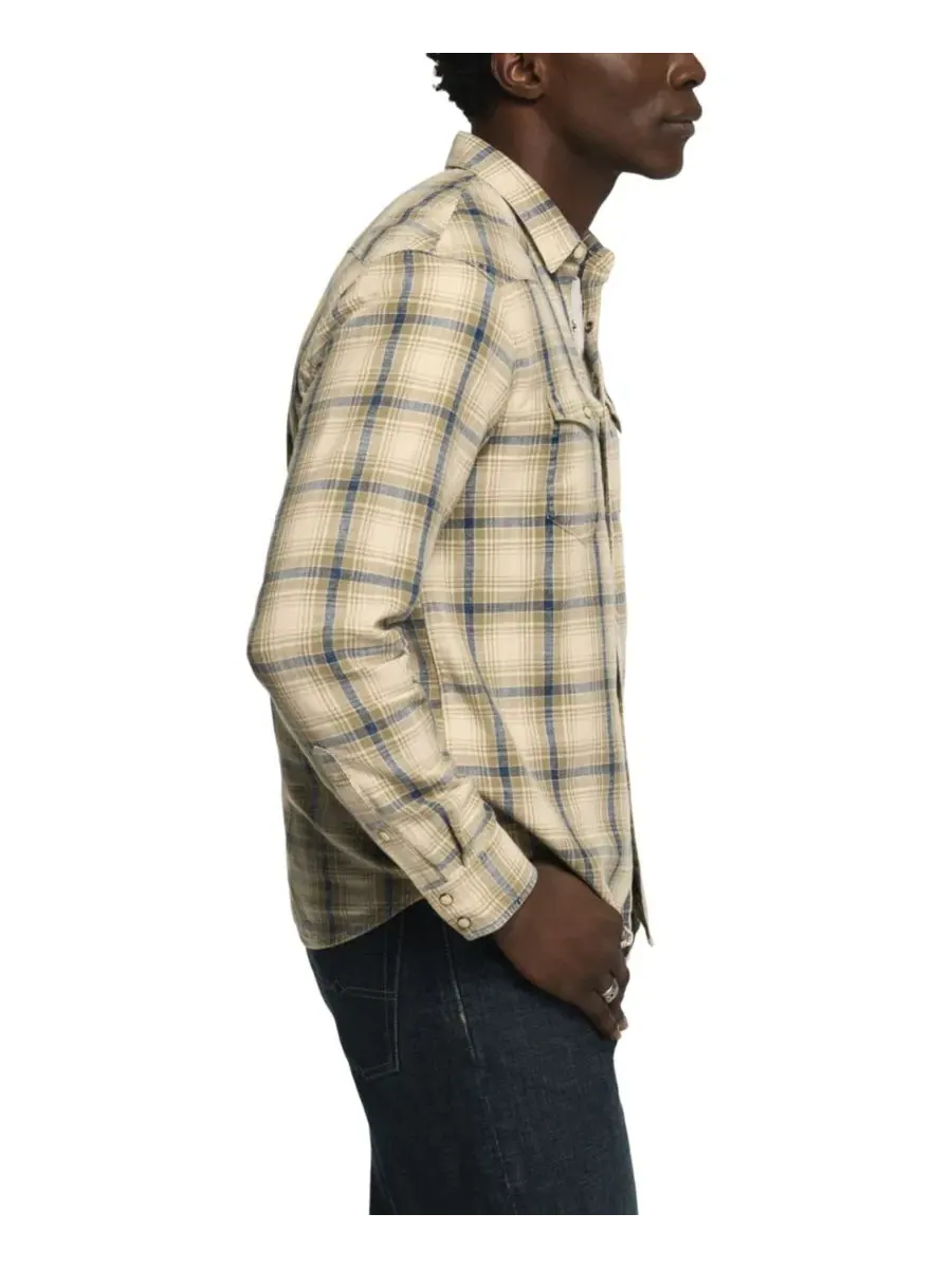 Рубашка из фланели с длинным рукавом Indigo Plaid Lucky Brand — изображение 4 из 6, натуральный мульти