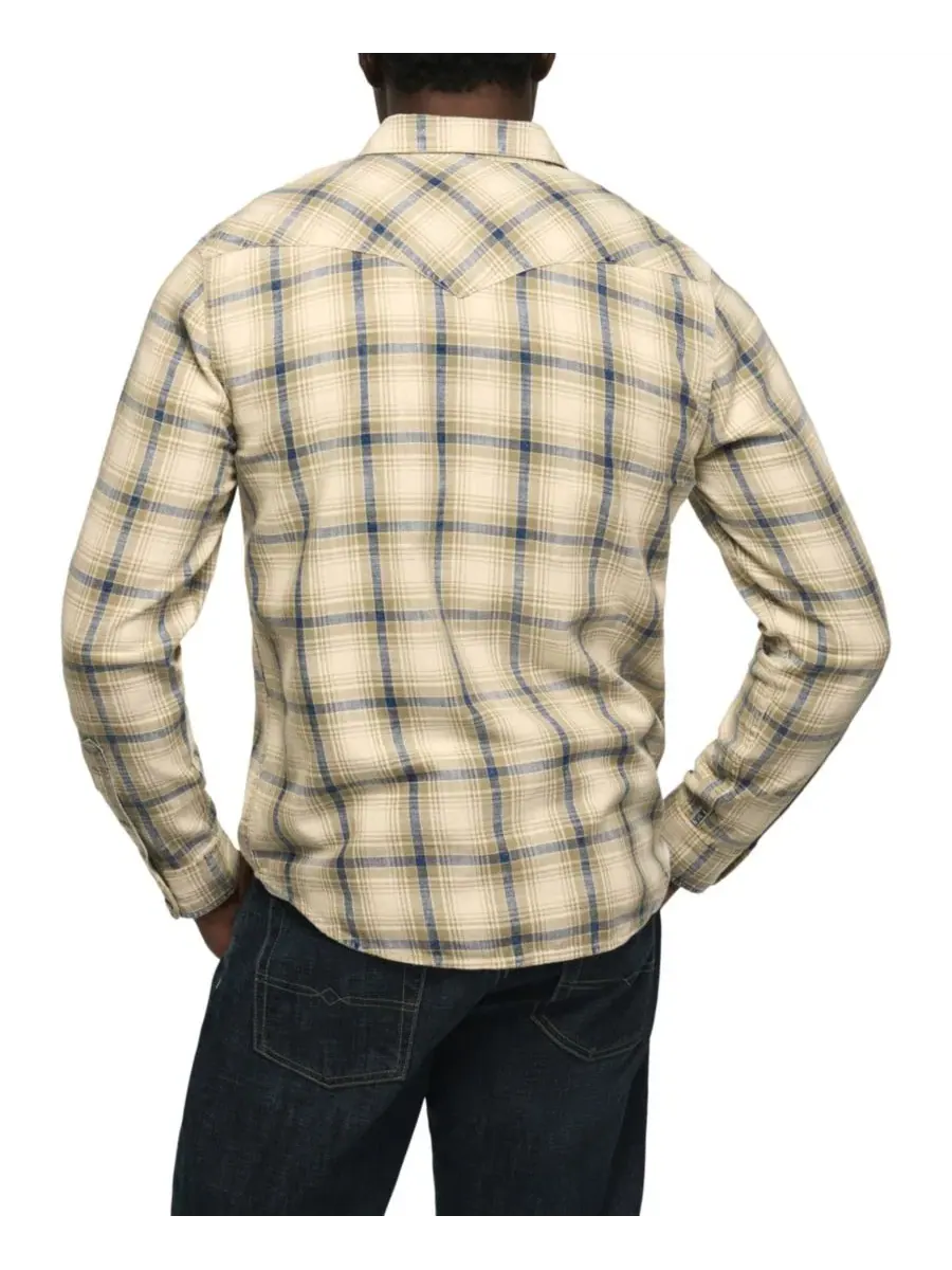 Рубашка из фланели с длинным рукавом Indigo Plaid Lucky Brand — изображение 6 из 6, натуральный мульти