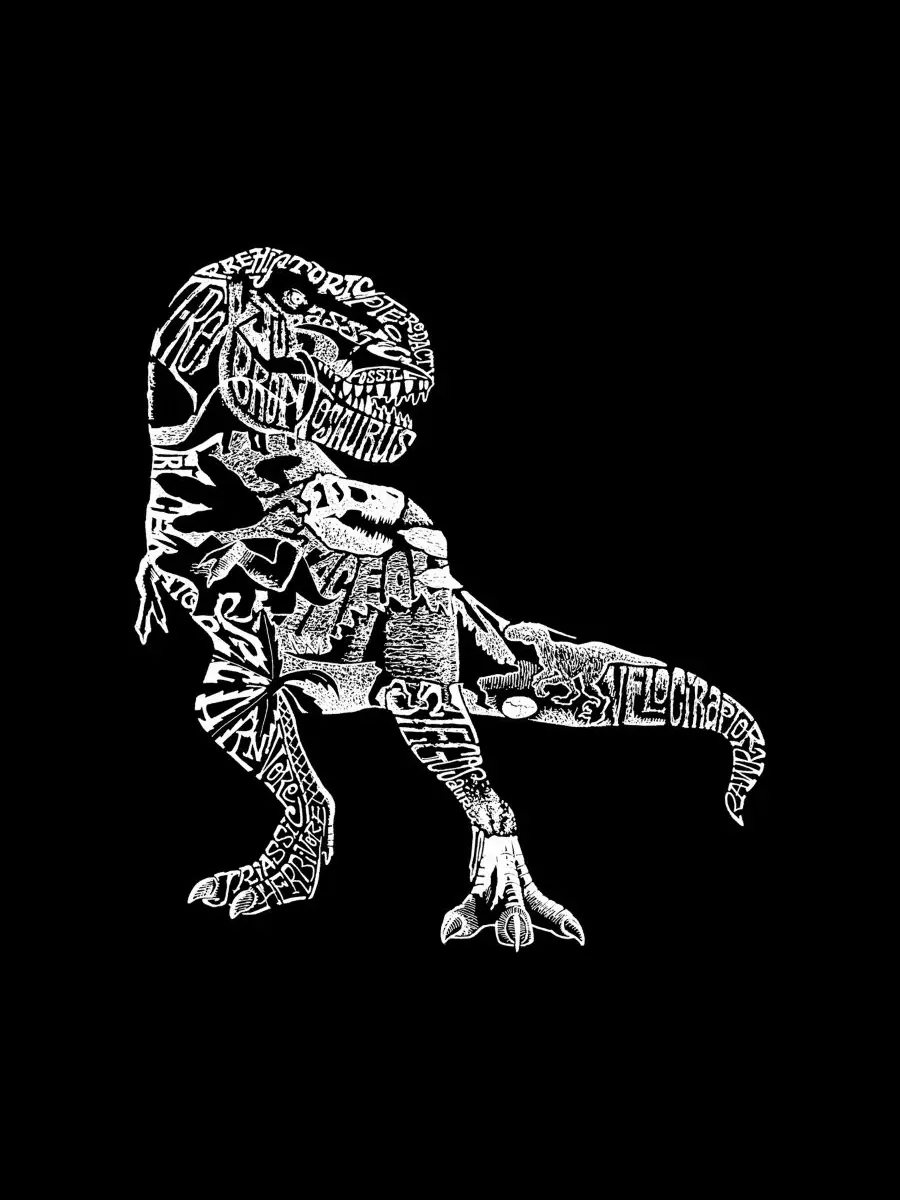 Футболка-безрукавка для мужчин с принтом T-Rex LA Pop Art — изображение 4 из 4, черный