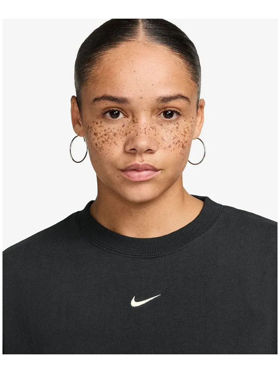 Свитшот оверсайз Nike Studio Fleece Lightweight — изображение 2 из 3, черный