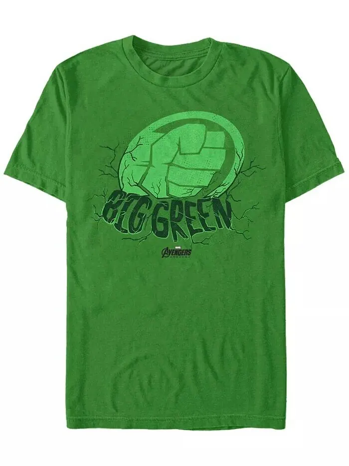 Мужская футболка с коротким рукавом Marvel Hulk Big Green Punch Fifth Sun — изображение 1 из 1, зеленый