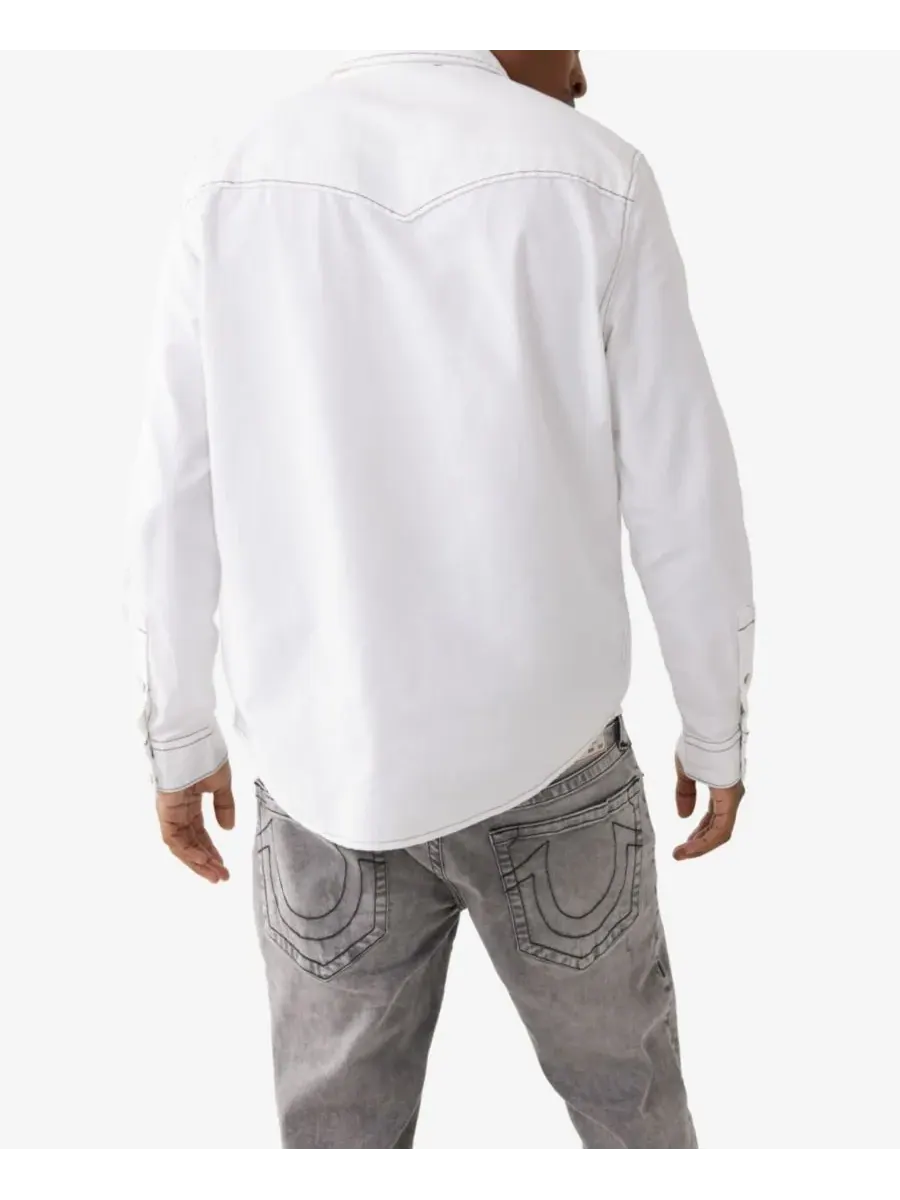 Мужская рубашка в стиле вестерн "Большая буква Т" True Religion — изображение 3 из 3, черный