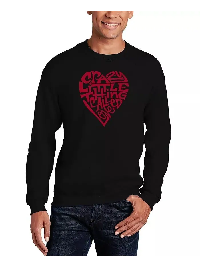 Мужская толстовка с круглым вырезом Crazy Little Thing Called Love Word Art LA Pop Art — изображение 1 из 2, черный