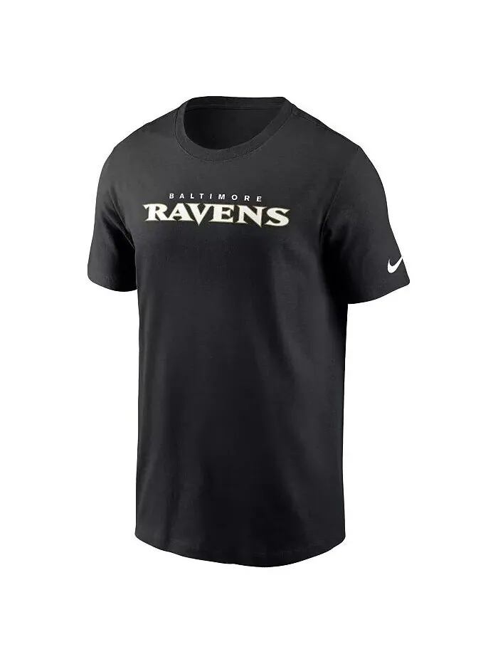 Мужская черная футболка Baltimore Ravens Primetime Wordmark Essential Nike — изображение 2 из 3