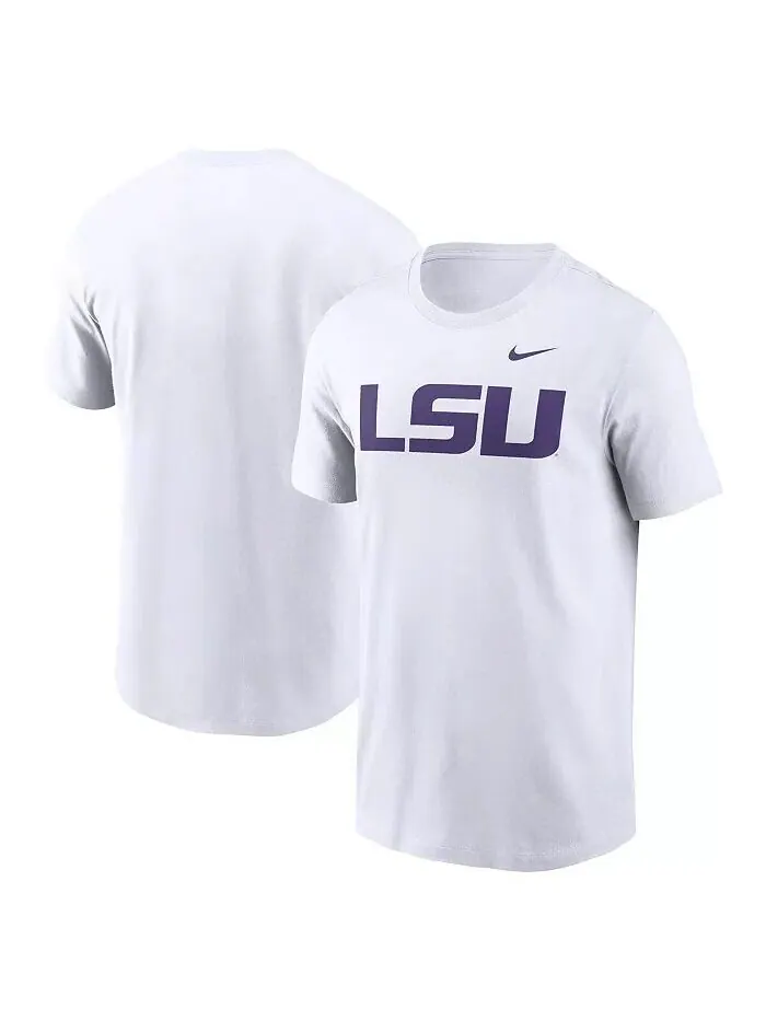 Мужская футболка цвета Хизер серого цвета с логотипом LSU Tigers Primetime Evergreen Nike — изображение 1 из 3, белый