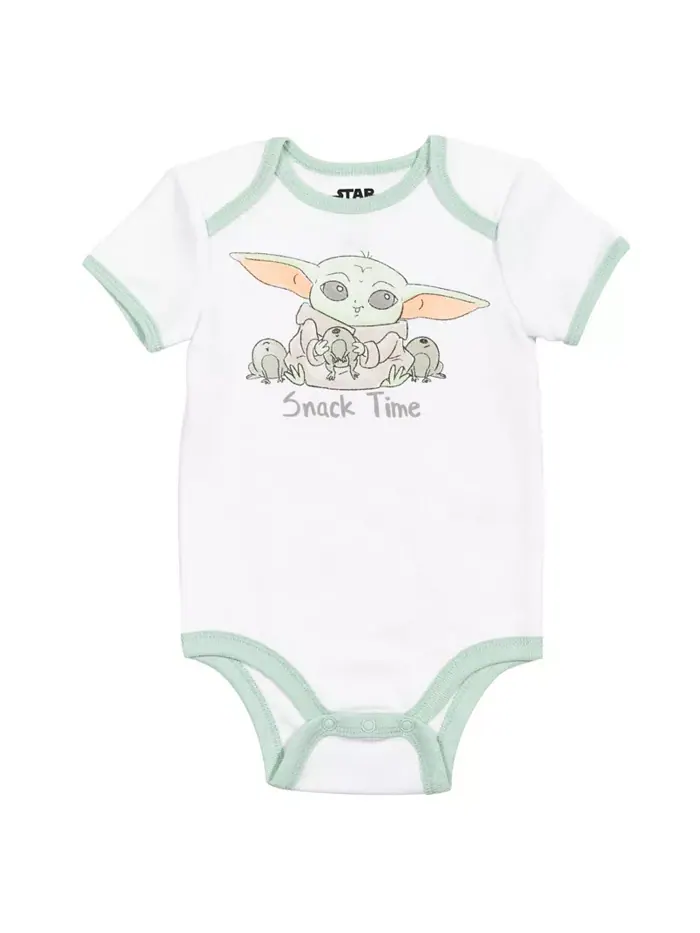 Детский набор для мальчиков Star Wars Mandalorian Yoda: боди, штанишки, слюнявчик и шапочка Starwars — изображение 5 из 10
