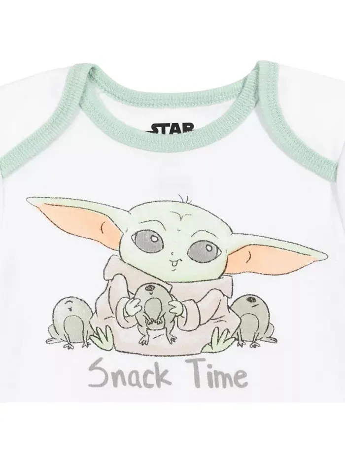 Детский набор для мальчиков Star Wars Mandalorian Yoda: боди, штанишки, слюнявчик и шапочка Starwars — изображение 8 из 10