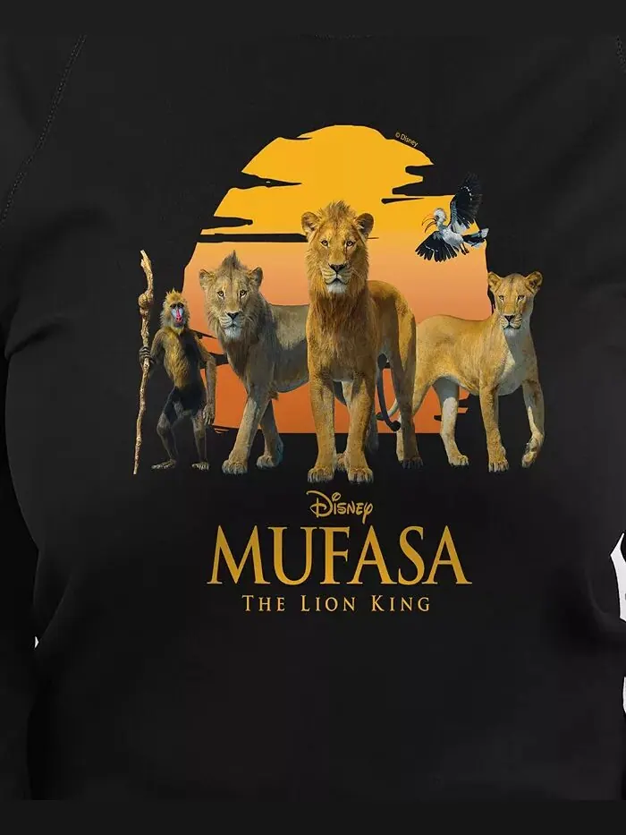 Топ с круглым вырезом и принтом Disney Mufasa размера плюс Hybrid Apparel — изображение 3 из 3, черный