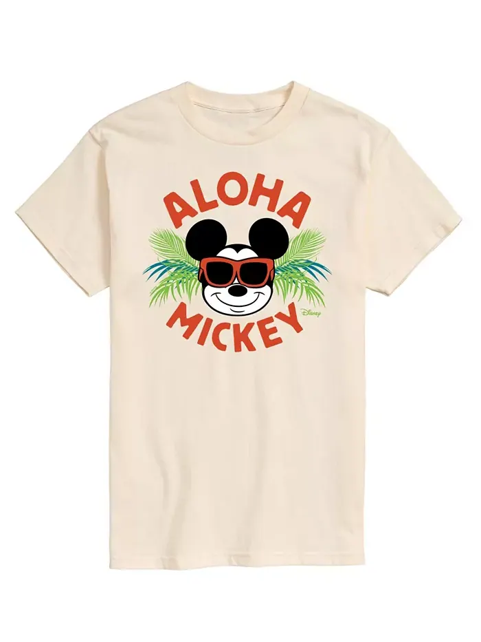 Мужская летняя футболка с коротким рукавом Disney Aloha Mickey AIRWAVES — изображение 1 из 3, бежевый хаки