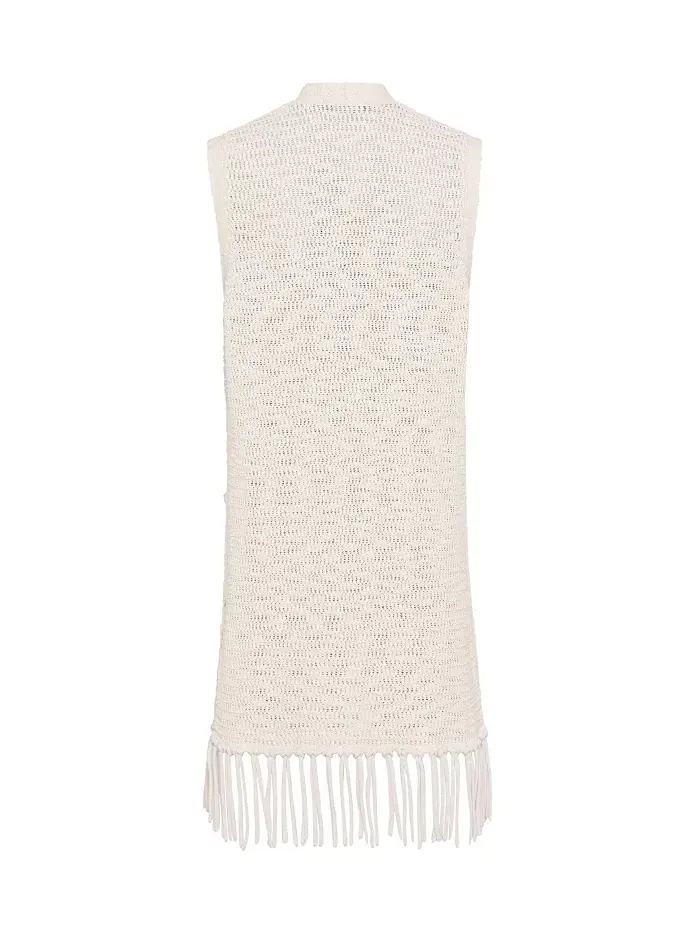 Женский удлиненный жилет с бахромой Olsen — изображение 4 из 5, коричневый