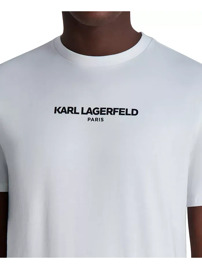 Мужская футболка с коротким рукавом и круглым вырезом с логотипом KARL LAGERFELD PARIS — изображение 3 из 4, белый